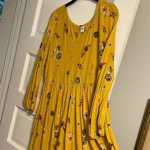 Old Navy Yellow and Blue Floral Babydoll Dress